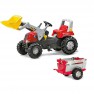 Minamas traktorius su priekaba ir kaušu - vaikams nuo 3 iki 8 metų | rollyJunior RT | Rolly Toys